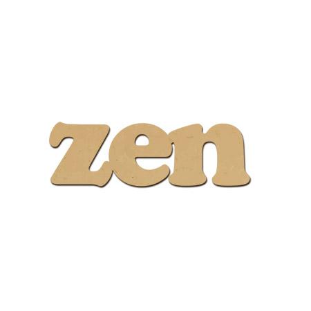 Support à décorer en bois médium - Mot Zen - 18 x 5,7 cm