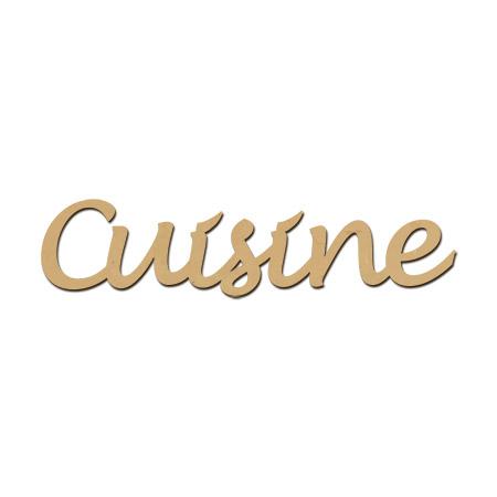 Support à décorer en bois médium - Mot Cuisine - 17 x 4 cm
