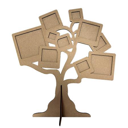 Support en bois médium - Grand arbre à photos - 40 cm