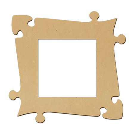 Sujet en bois médium - Photobooth Cadre puzzle - 55 x 52,5 cm