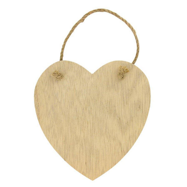 Support à décorer en bois - Plaque Cœur - 14 x 13,5 cm