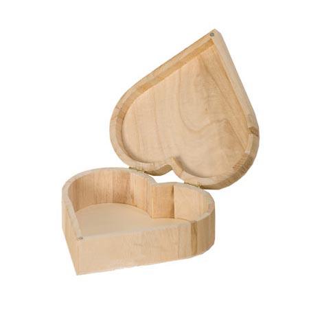 Support à décorer en bois - boîte cœur - 17 x 16 x 6 cm