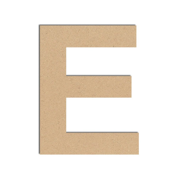Lettre en bois médium - E majuscule - 10 cm