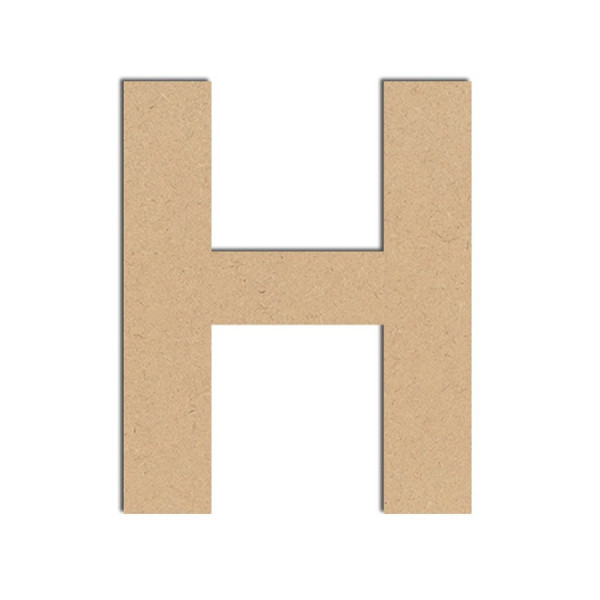 Lettre en bois médium - H majuscule - 10 cm
