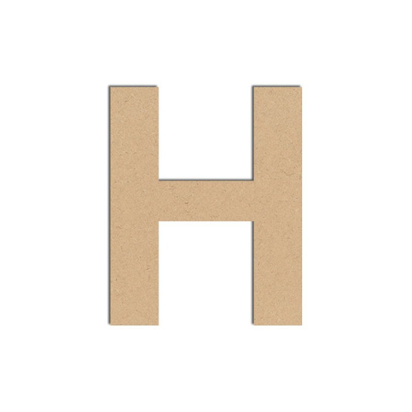 Lettre en bois médium - H majuscule - 8 cm