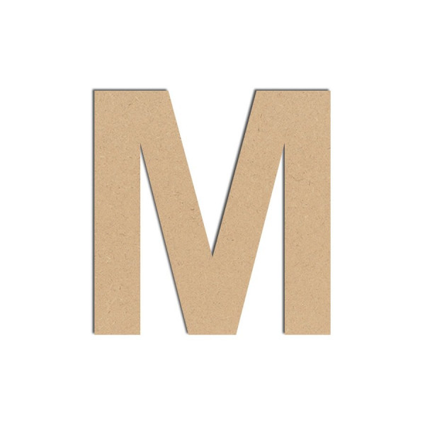Lettre en bois médium - M majuscule - 8 cm