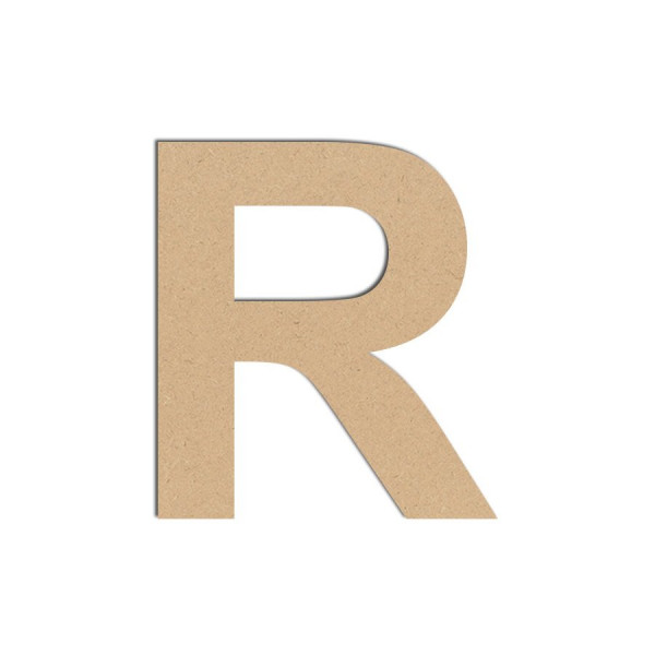 Lettre en bois médium - R majuscule - 8 cm