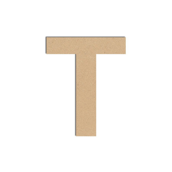 Lettre en bois médium - T majuscule - 8 cm