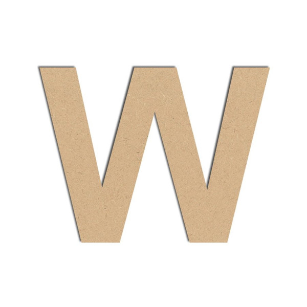 Lettre en bois médium - W majuscule - 8 cm