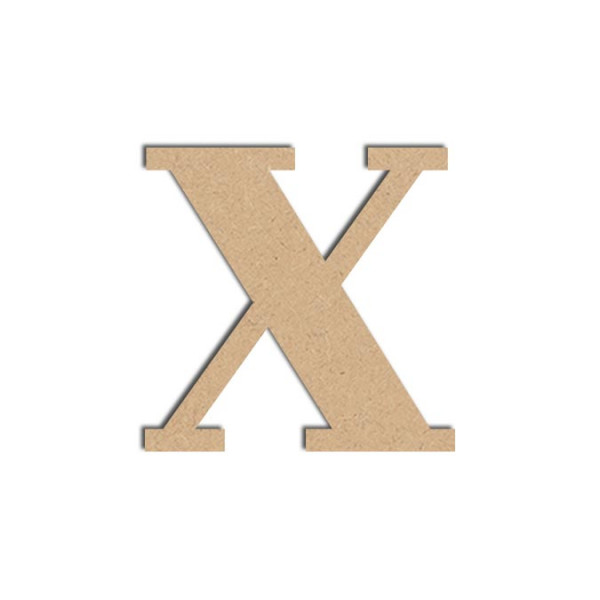 Lettre en bois médium - X majuscule - 12 cm