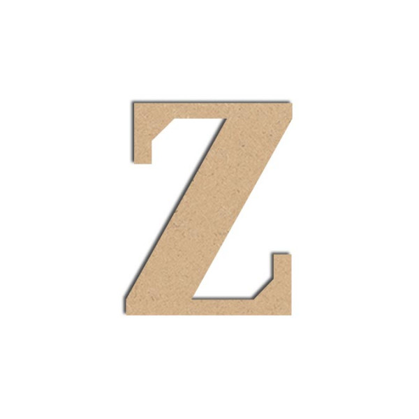 Lettre en bois médium - Z majuscule - 12 cm