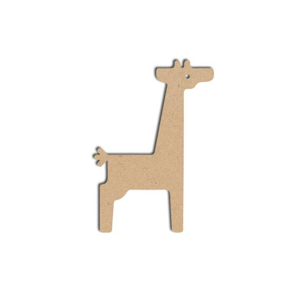 Support à décorer en bois médium - Girafe - 11 x 16 cm