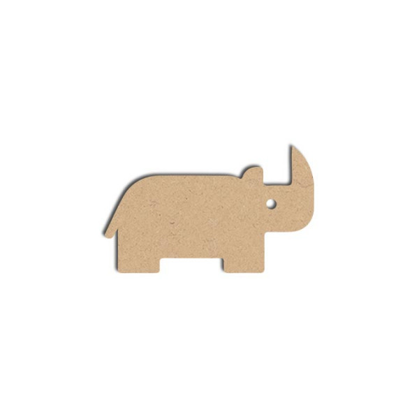 Support à décorer en bois médium - Rhino - 13 x 9 cm