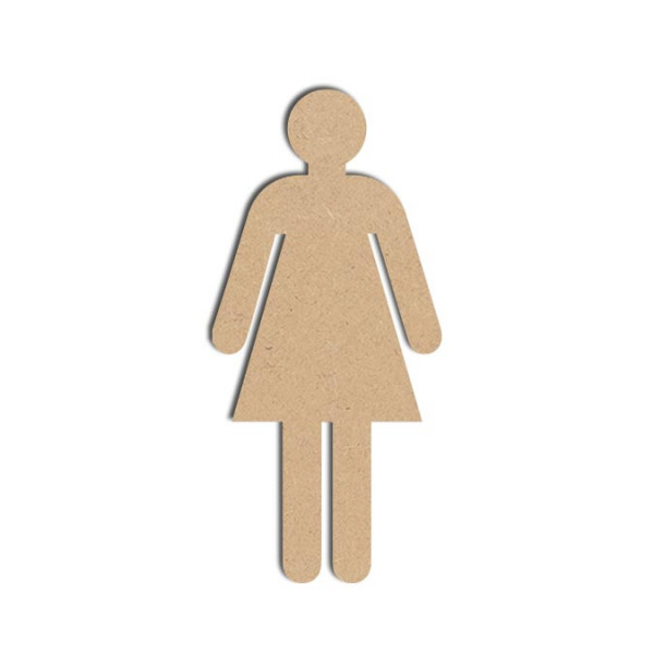 Support à décorer en bois médium - Picto Femme - 8 x 18 cm
