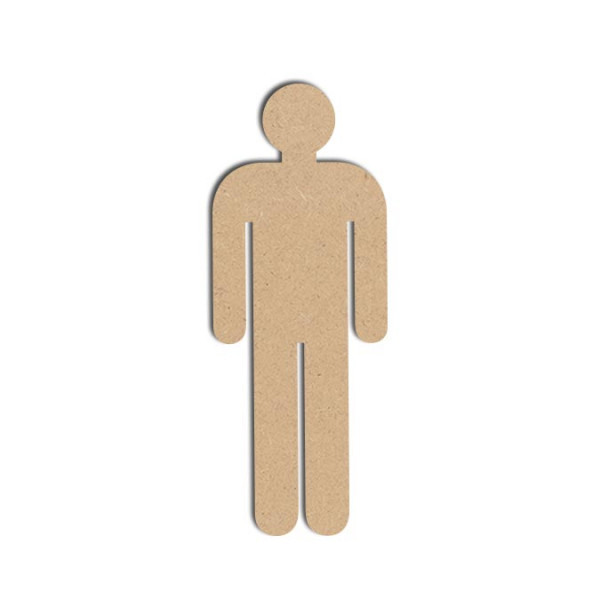 Support à décorer en bois médium - Picto Homme - 8 x 18 cm