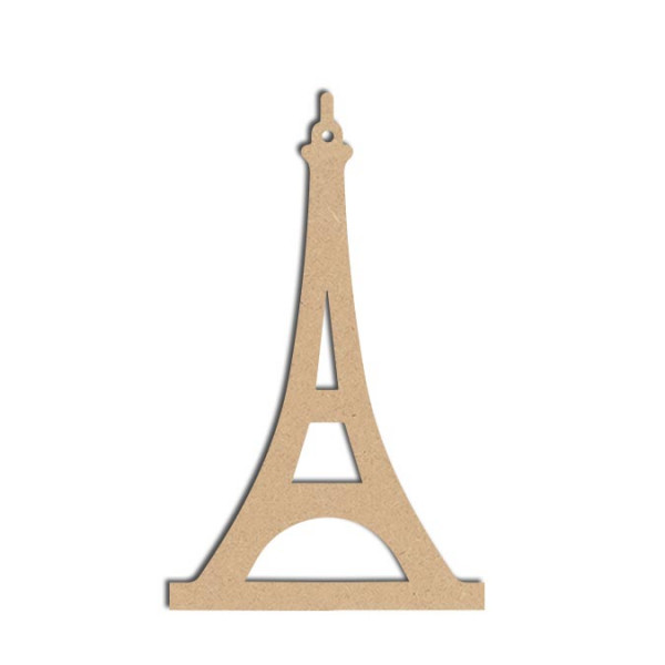 Support à décorer en bois médium - Tour Eiffel - 11 x 18 cm