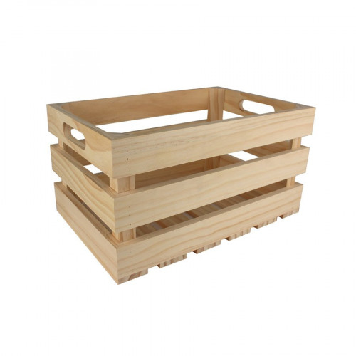 Caisse de Rangement Vintage en bois - 32,5 x 32,5 x 17 cm