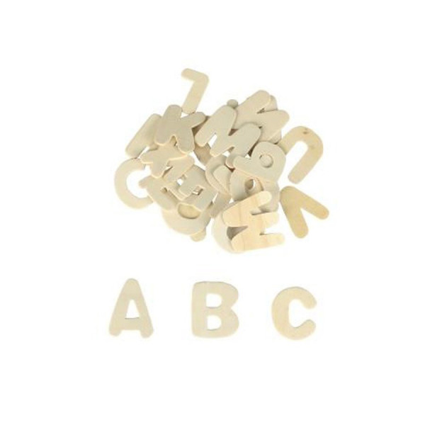 Lettres Alphabet en bois - 3,5 x 0,2 cm - 26 pcs