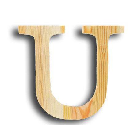 Support à décorer en bois - Lettre petit modèle - U - 12,2 x 11,2 cm