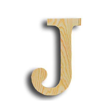 Support à décorer en bois - Lettre petit modèle - J - 7,9 x 11,5 cm