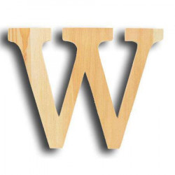 Support à décorer en bois - Lettre grand modèle - W - 24,5 x19 cm