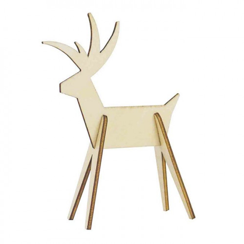 Cerf en bois à monter - 12 x 10 cm