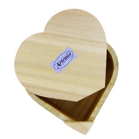 Support à décorer en bois - Boite coeur - 15 x 14 cm