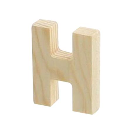 Support à décorer en bois - Lettre H - 5.1 x 3.9 cm