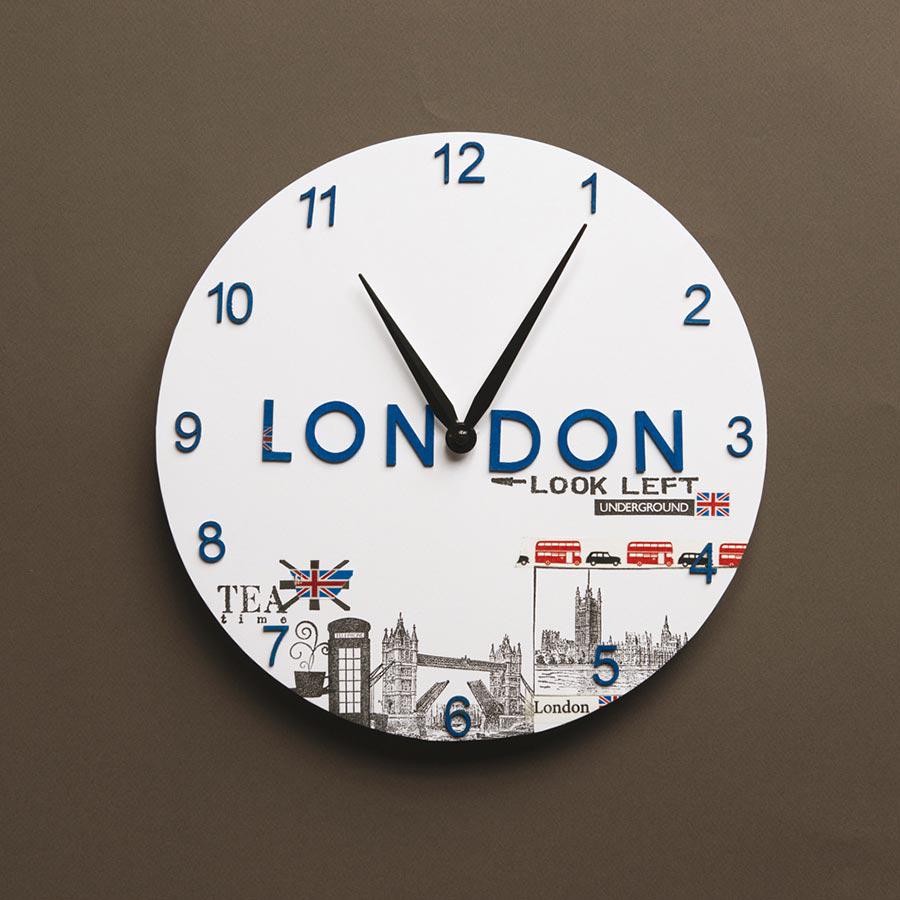 Horloge ronde en bois à décorer - blanc - 30 x 30 cm