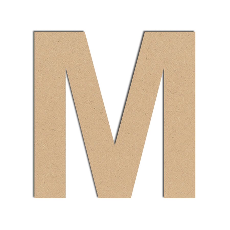 Lettre en bois médium - M majuscule - 10 cm