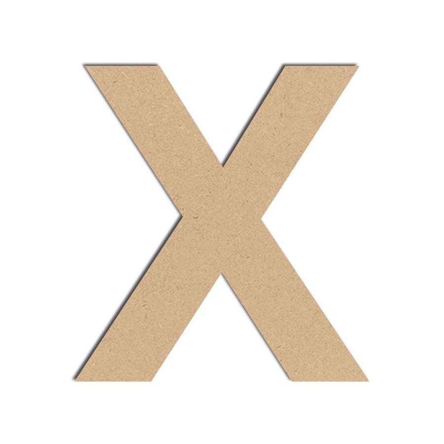 Lettre en bois médium - X majuscule - 10 cm