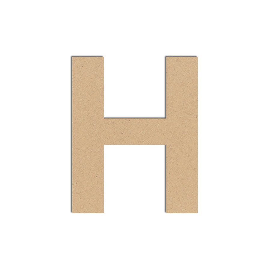 Lettre en bois médium - H majuscule - 8 cm