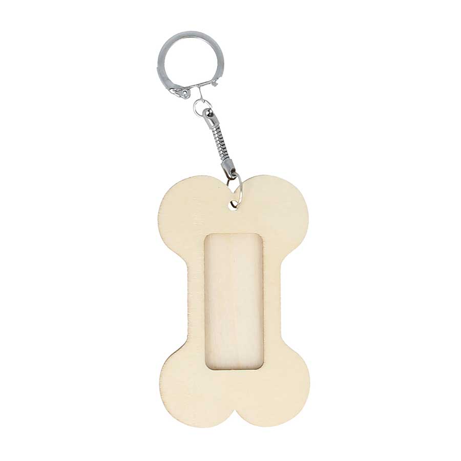 Porte-clés Os en bois - 5 x 8,3 cm