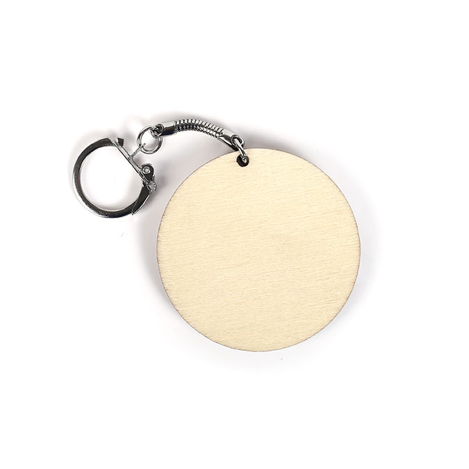 Porte-clés ronds en bois 5,5 cm - 10 pcs