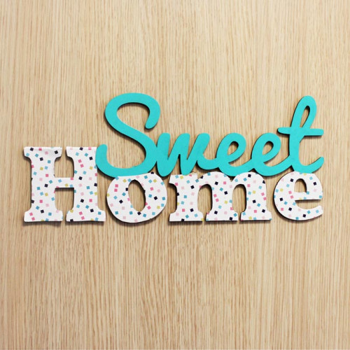 Mot en bois médium - Sweet Home - 25 x 12 cm