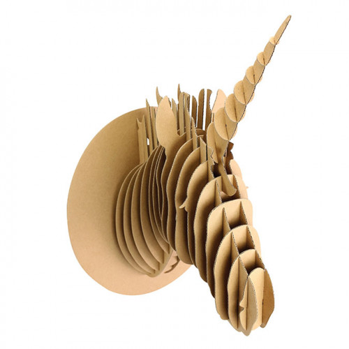 Trophée Licorne en carton à assembler - 25 x 40 x 28 cm