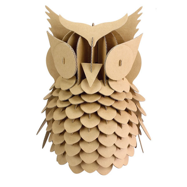 Hibou en carton à assembler - 20 x 25 cm