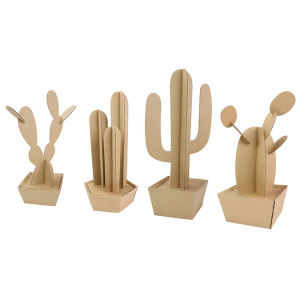 Cactus en carton à assembler - 4 pcs