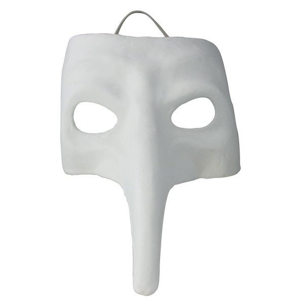 Masque de Venise Long nez à décorer - 13 x 24,5 cm