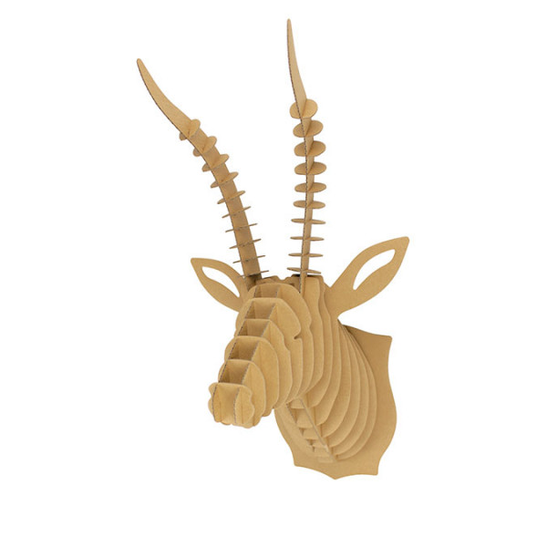 Trophée Antilope en carton à assembler - 27 x 52 x 30 cm