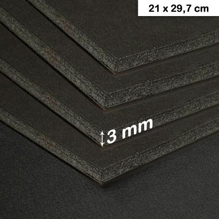 Carton mousse noir - 3 mm - 21 x 29,7 cm