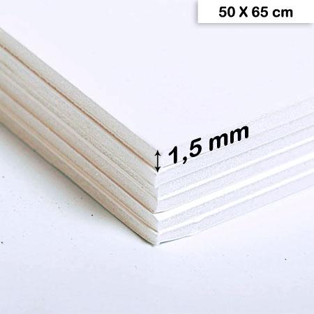 Carton mousse blanc - 1,5 mm - 50 x 65 cm