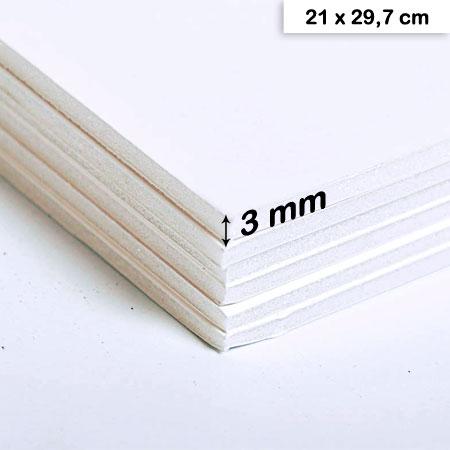 Carton mousse blanc - 3 mm - 21 x 29,7 cm