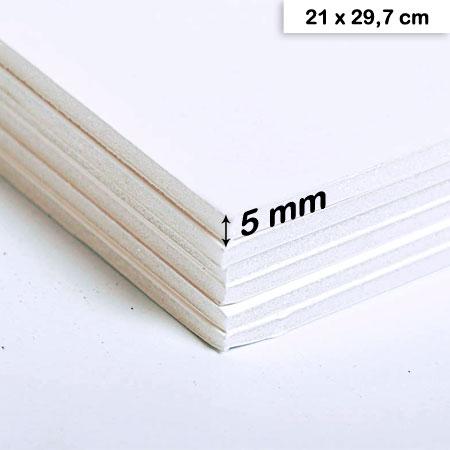 Carton mousse blanc - 5 mm - 21 x 29,7 cm