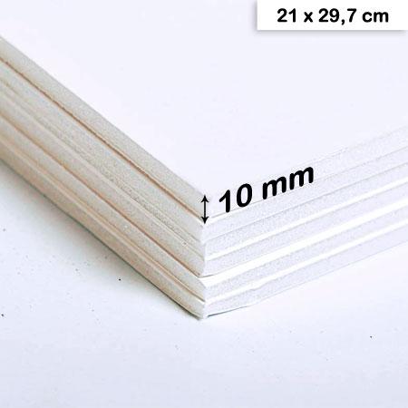Carton mousse blanc - 10 mm - 21 x 29,7 cm - 1 pce