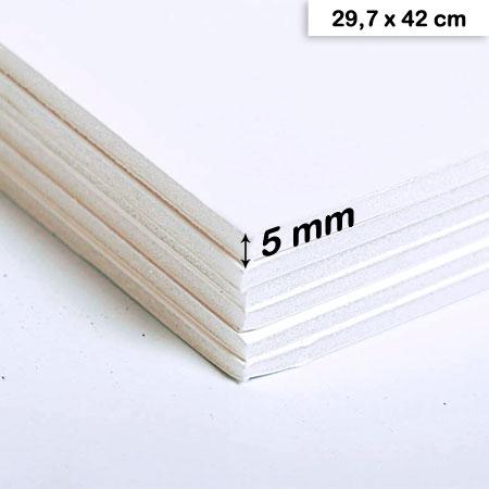 Carton mousse blanc - 5 mm - 29,7 x 42 cm