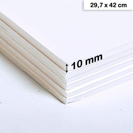 Carton mousse blanc - 10 mm - 29,7 x 42 cm