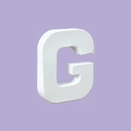 Support à décorer en papier mâché - Petite lettre G - h. 12 cm