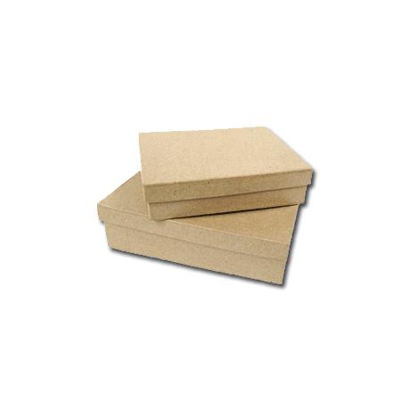 Boîte rectangulaire en papier mâché - 12 x 9 x 3,5 cm