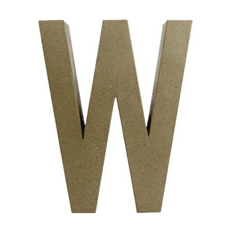 Support à décorer en papier mâché - Lettre W fantaisie